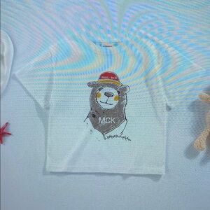 Kids White Bear Graphic T-Shirt